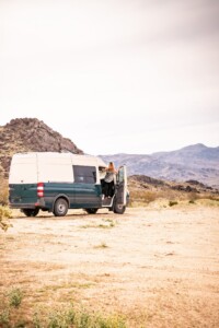 Camper Van in the Mojave desert