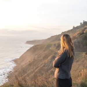 Jamie looking out onto the Sonoma coast