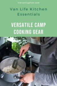 Van Life Kitchen Essentials and camp cooking gear PIN 3