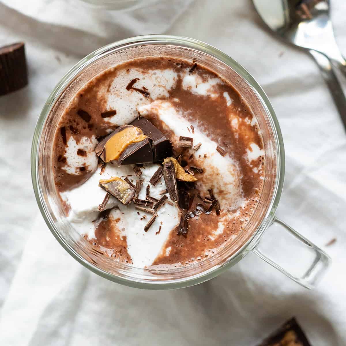 Peanut Butter Hot Chocolate with cocoa powder Vibrantly GFree