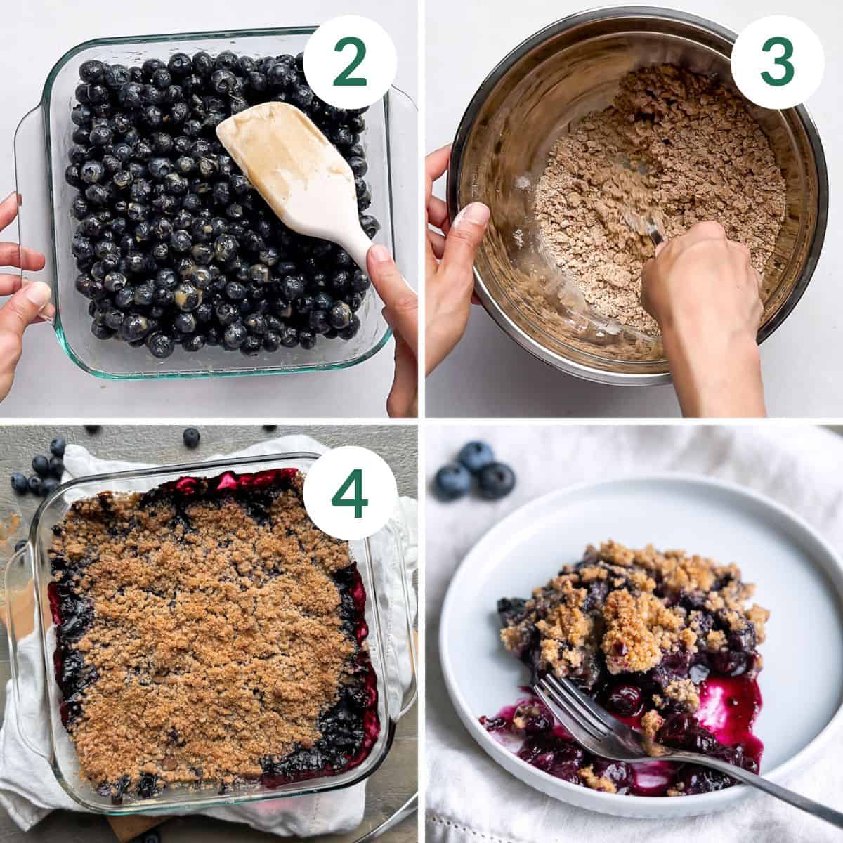 How to make blueberry crumble in 4 easy steps.