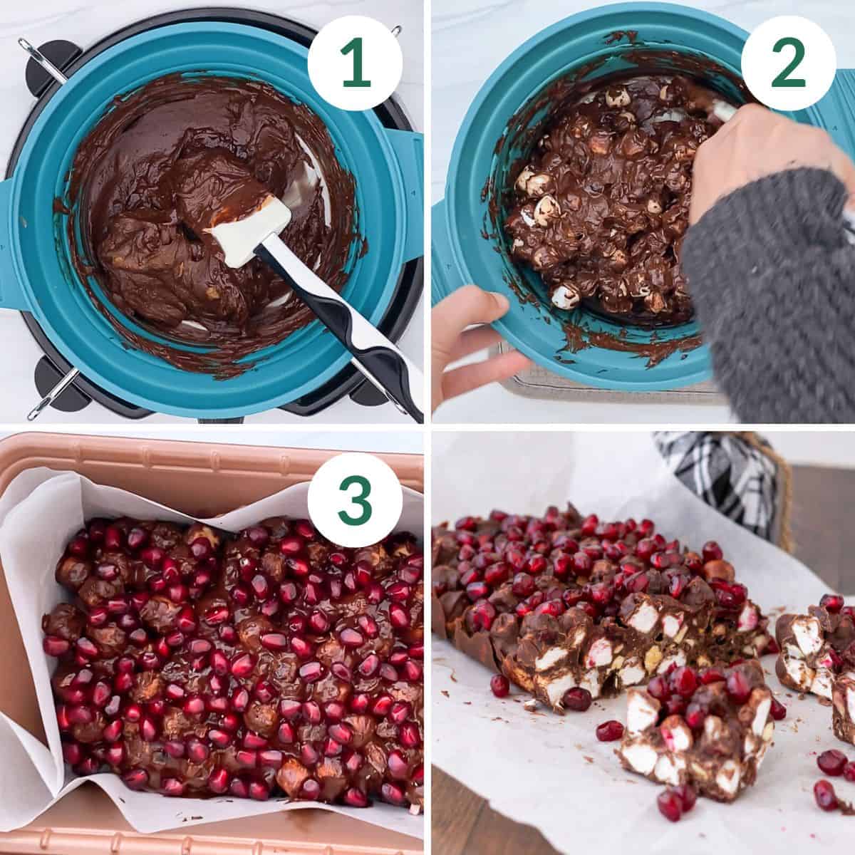 How to make Christmas rocky road in three easy steps.