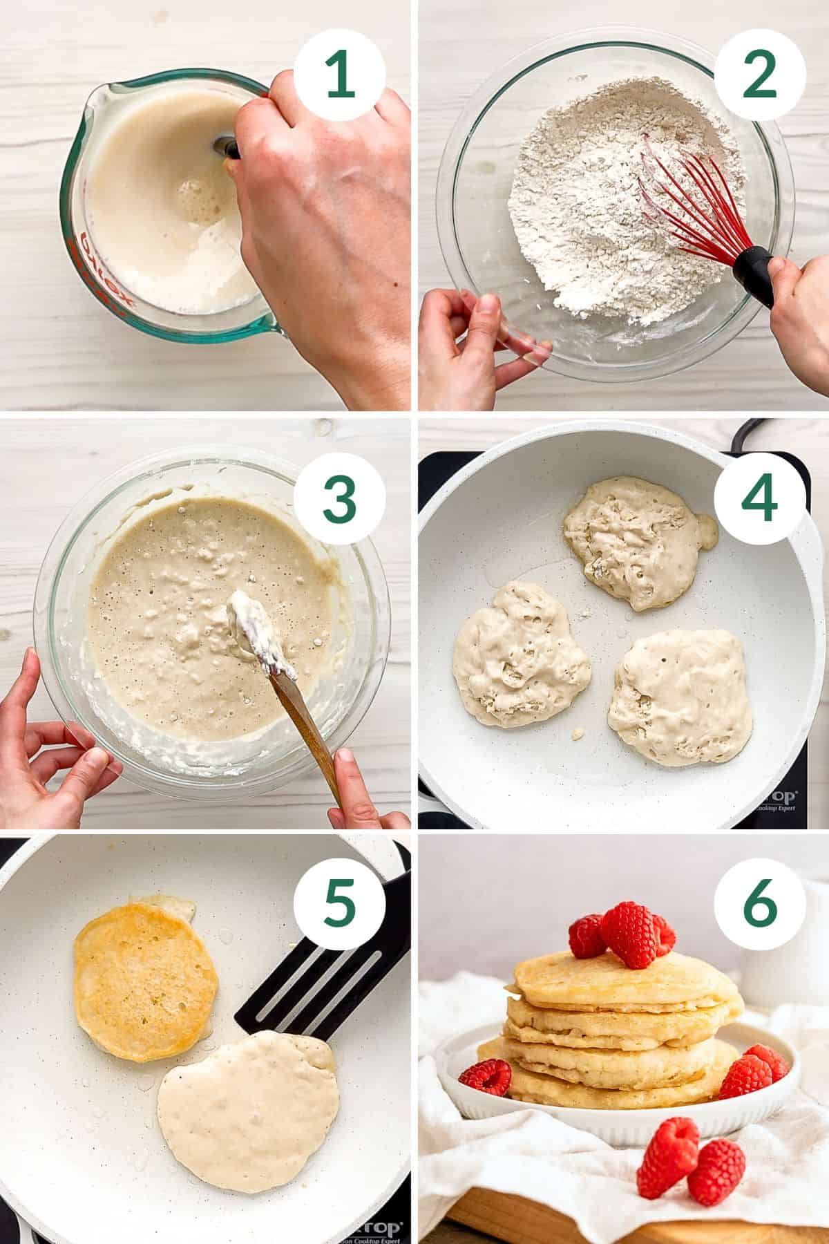 How to make gluten-free pancakes in six easy steps.