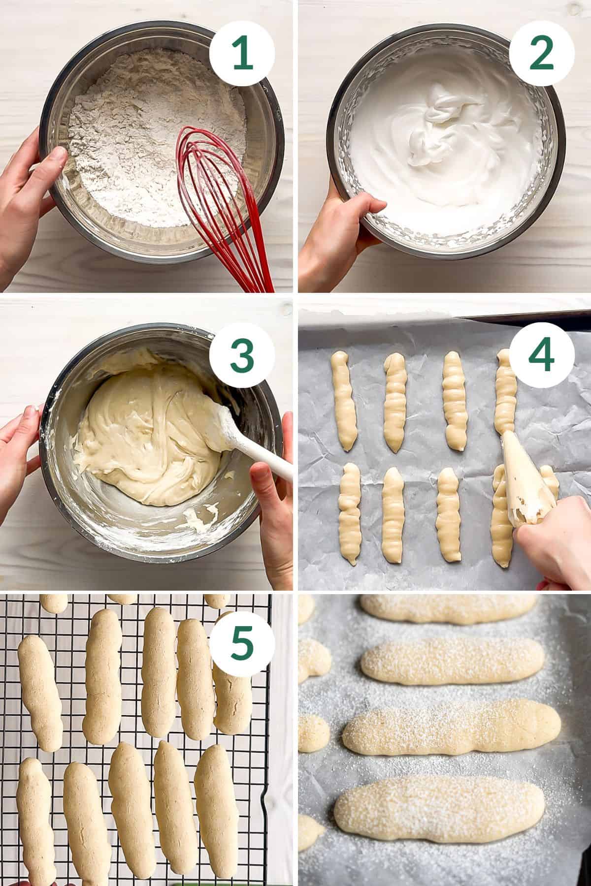 How to make vegan ladyfingers in five easy steps.