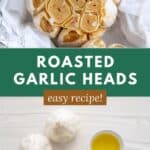 A roasted garlic head nestled in parchment paper and foil.