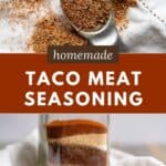 A jar of Mexican seasonings layered in a jar like sand art.