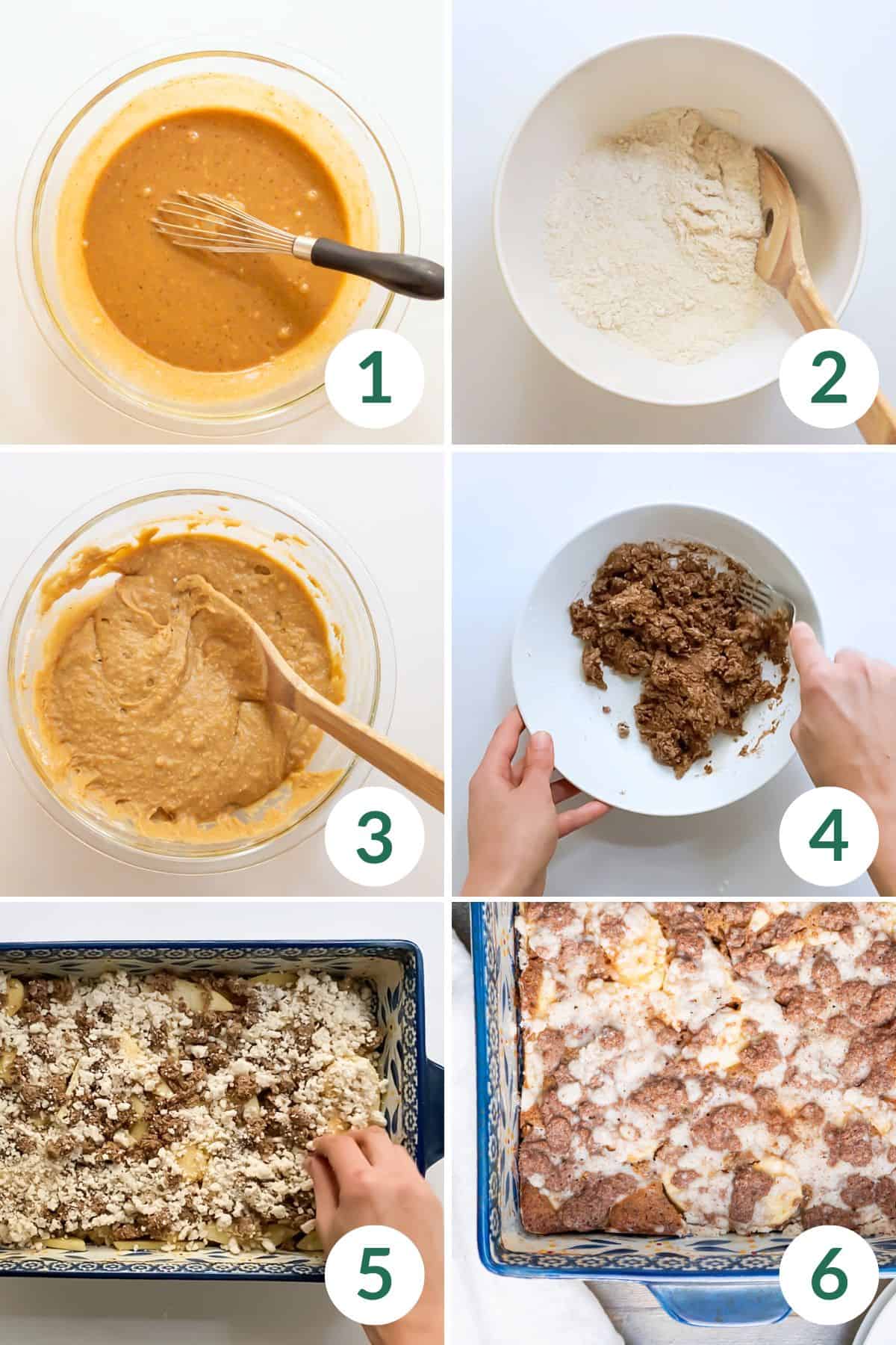 How to make apple coffee cake in six easy steps.