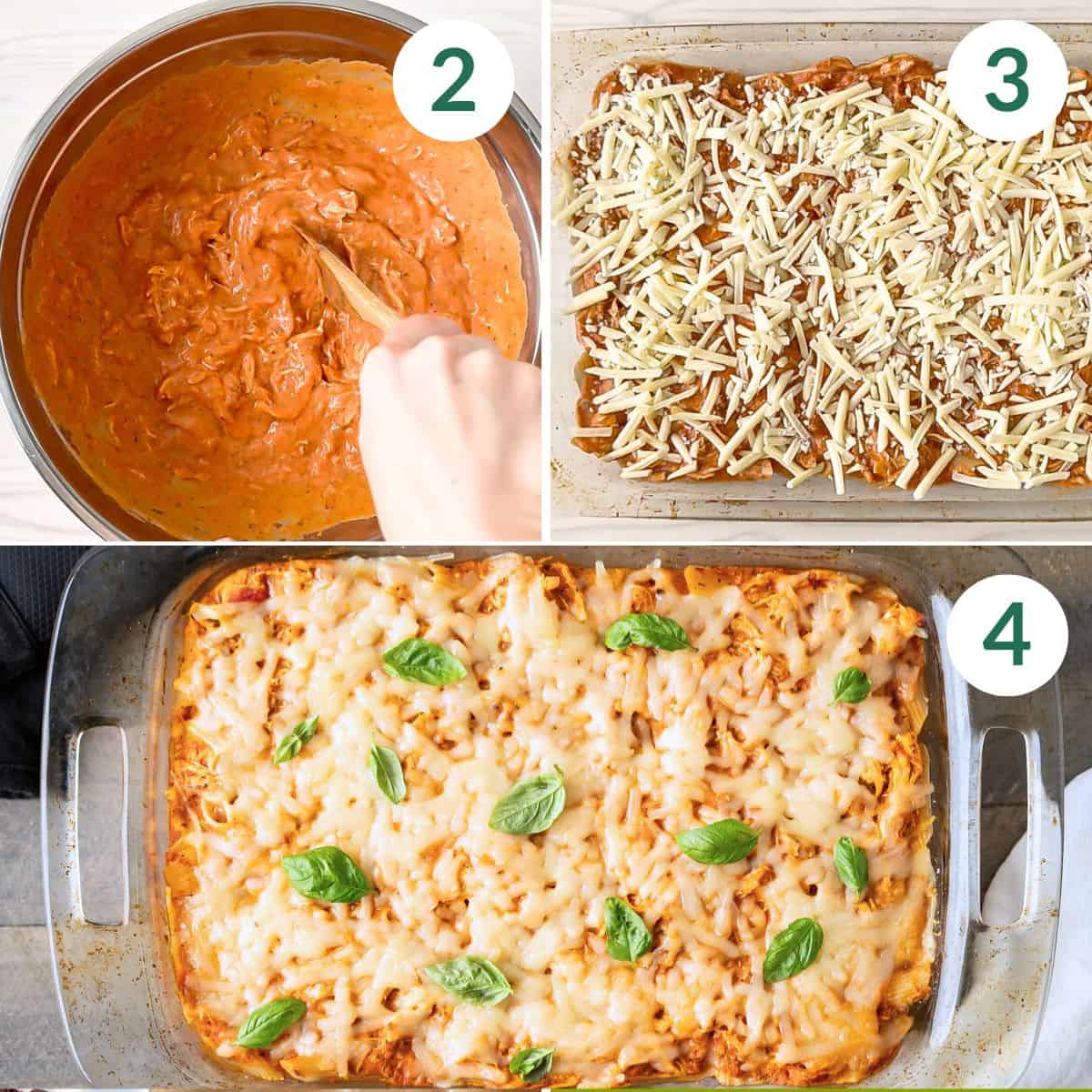 How to make leftover turkey baked ziti in four easy steps.
